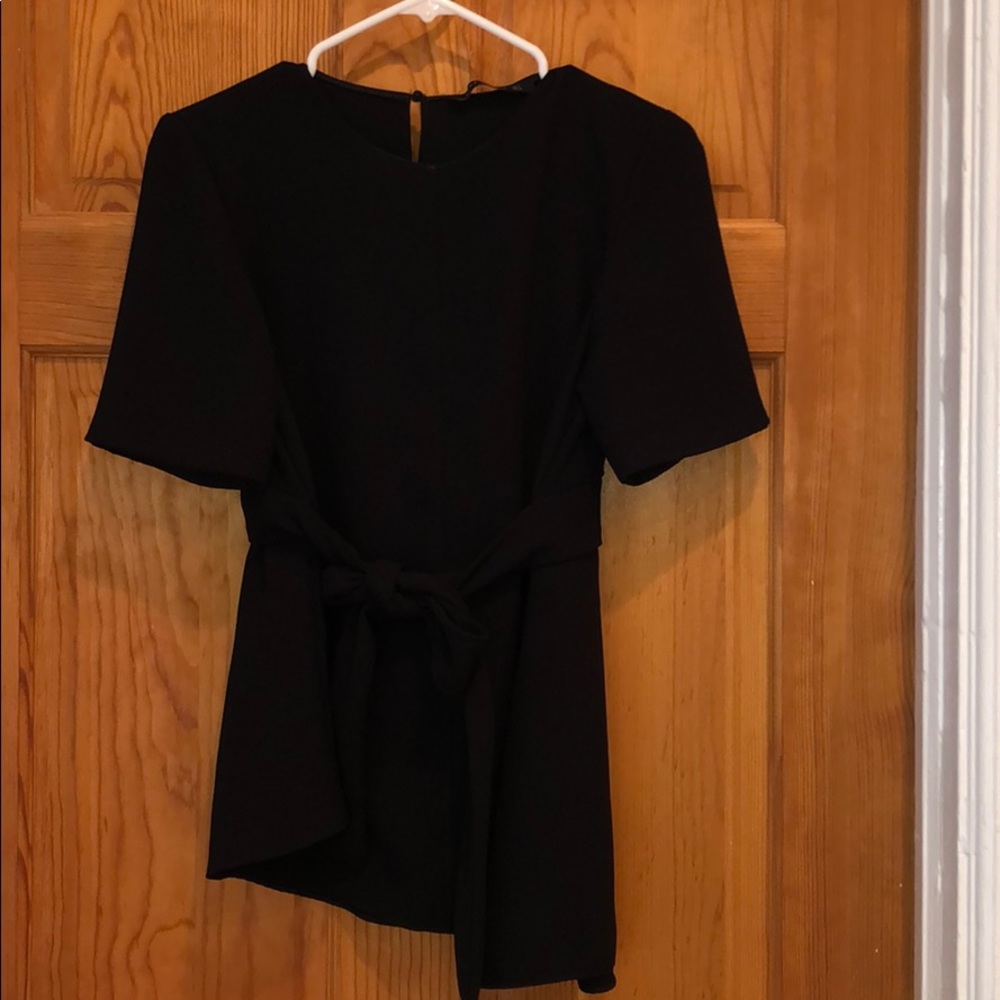 Zara black asymmetrical top